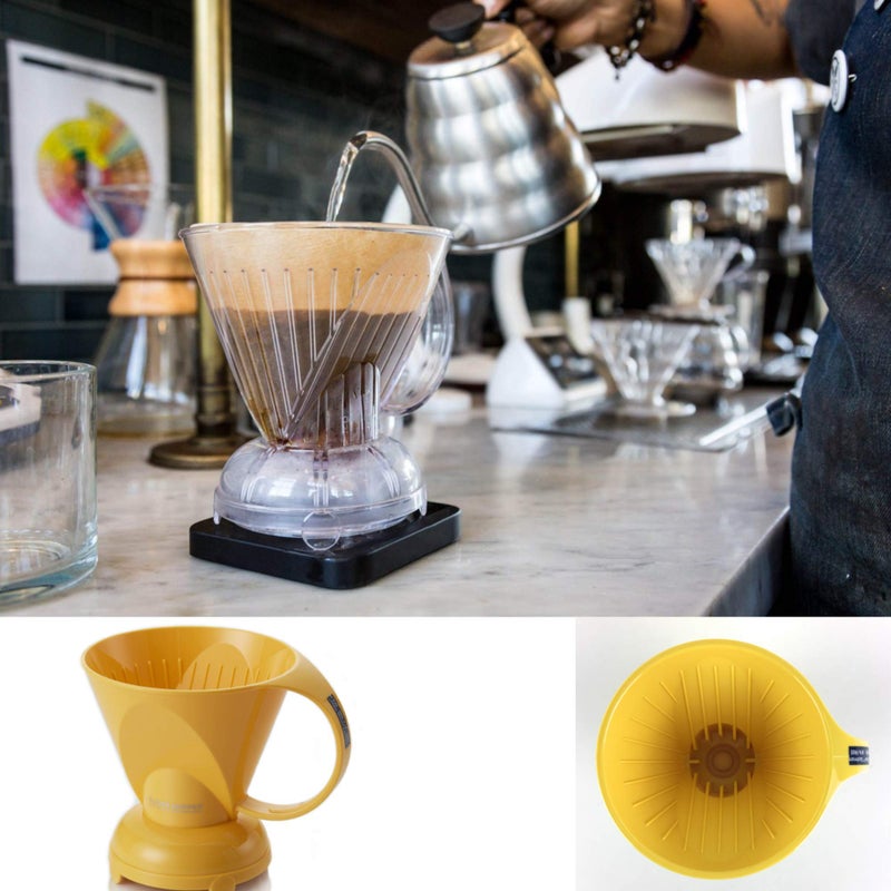 clever NEW Clever Yellow Coffee Dripper Coffee Maker Safe BPA Free Plastic Hassle-Free Ways Make Manual Pour Over Coffee & Cold Brew, 18 Fl Oz. - Image 4